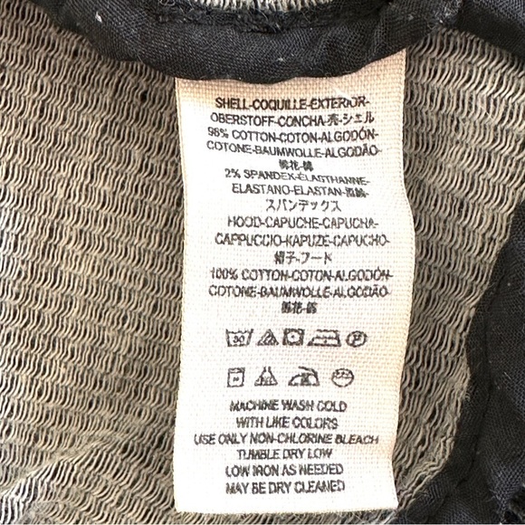 Free People Pinstripe Hooded Knit Moto Jacket in Charcoal Stripes Y2K Size Small - Picture 10 of 13